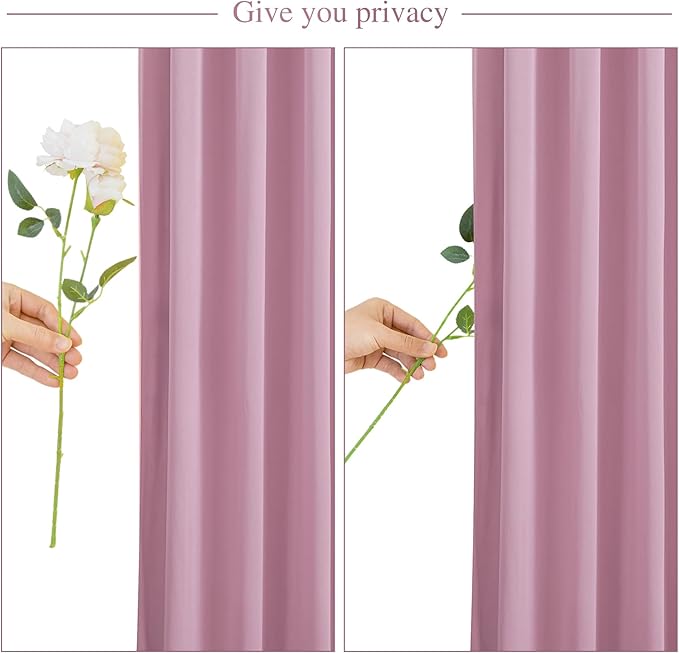 10x10 Dusty Pink Backdrop Curtain for Parties Wedding Wrinkle Free Pink Photo Curtains Backdrop Drapes Fabric Decoration for Birthday Party Baby Shower 5ft x 10ft,2 Panels