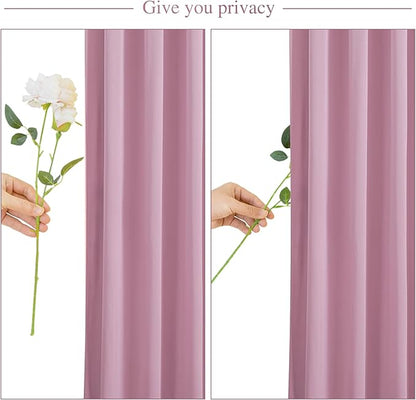 10x10 Dusty Pink Backdrop Curtain for Parties Wedding Wrinkle Free Pink Photo Curtains Backdrop Drapes Fabric Decoration for Birthday Party Baby Shower 5ft x 10ft,2 Panels