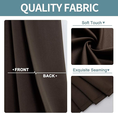 ChrisDowa Blackout Door Curtains for Doorway Privacy, Grommet Closet Curtains for Bedroom Closet Door, Thermal Insulated Temporary Doorway Cover Room Divider Drapes (1 Panel, Brown, 42 x 80 Inch)
