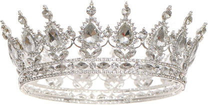 FORSEVEN Queen Crown Rhinestone Wedding Crowns and Tiaras for Women Costume Party Hair Accessories Princess Birthday Crown Crystal Bridal Crown Christmas Decorations Headband