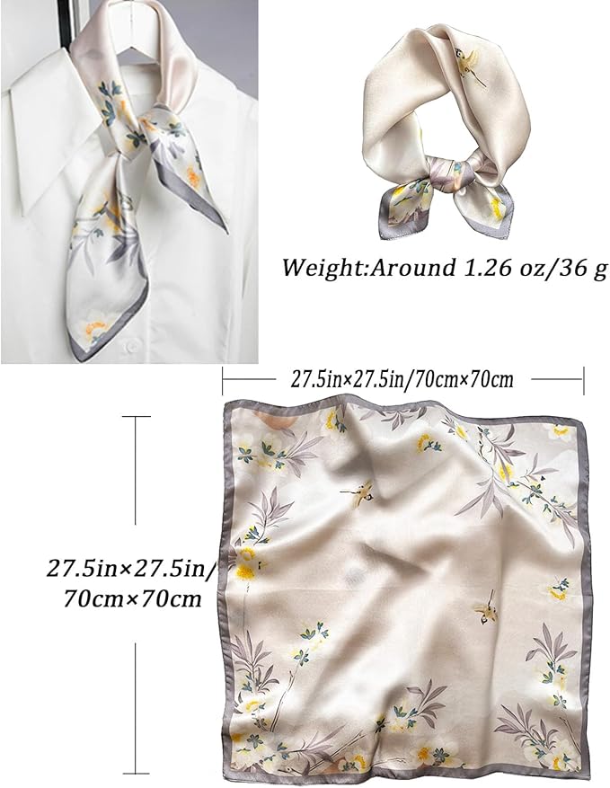 Neck Scarf For Womens Silky Head Scarves Hair Bandanas Square Scarf Fashion Accessories lightweight