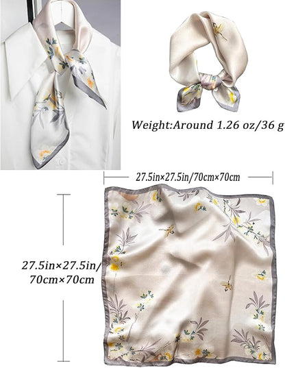 Neck Scarf For Womens Silky Head Scarves Hair Bandanas Square Scarf Fashion Accessories lightweight