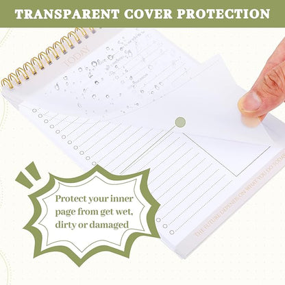 2 Packs To Do List Notepad, Totally 208 Pages To Do List Notebook A5 Undated Daily Planner Notepad with Transparent Cover and Task Checklist Home Office School Supplies, Simple Style