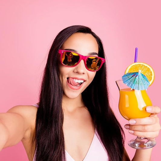 15 Pack Neon Party Favors Sunglasses Bulk, Retro Colorful Mirror Lens Sunglasses 80s 90s Party Glasses