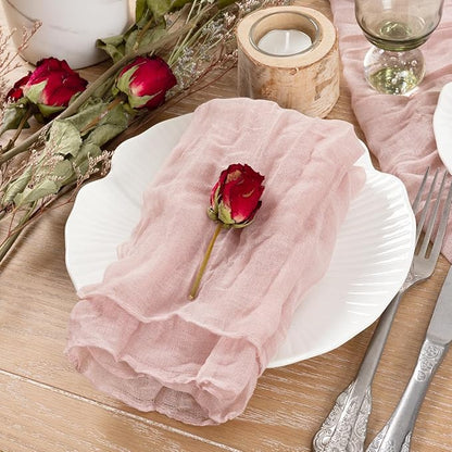 Socomi Pink Cheesecloth Napkins Fall Thanksgiving Cheese Cloths Gauze Set of 24 Boho Washable Dinner Table Napkins for Wedding Party Baby Shower Birthday Party Decor