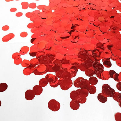 Red Metallic Shiny Round Confetti 0.6 Inch-Table Sequin Confetti for Party Wedding Decoration(3.52 oz)