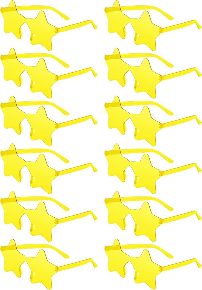 PLULON Star Sunglasses for Women Girls, Color Rimless Star Shaped Sunglasses Bulk for Adults Beach Birthday Swim Pool