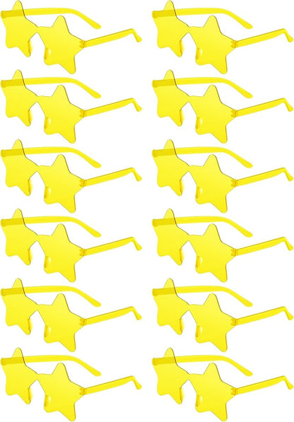 PLULON Star Sunglasses for Women Girls, Color Rimless Star Shaped Sunglasses Bulk for Adults Beach Birthday Swim Pool