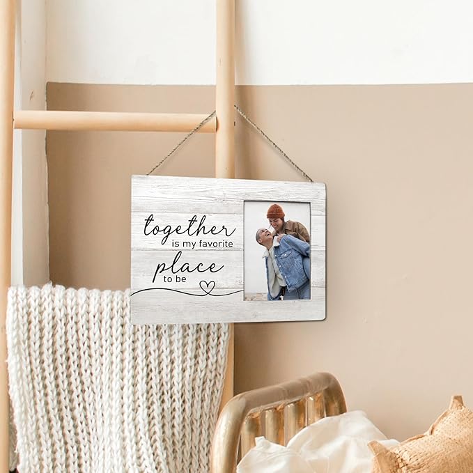 Couple Picture Frames 8x10, Gifts for Couples,Wedding Picture Frame, Wedding Frames for the Couple Wedding Gifts,Engagement Picture Frames, Together is My Favorite Place to be Heart Photo Frame Home Decor