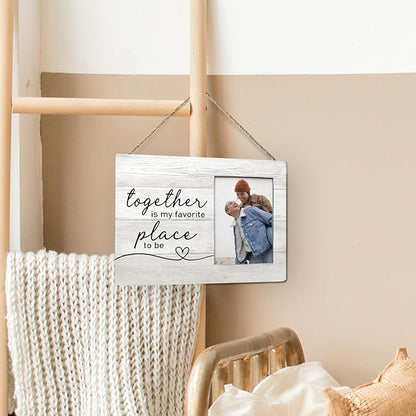 Couple Picture Frames 8x10, Gifts for Couples,Wedding Picture Frame, Wedding Frames for the Couple Wedding Gifts,Engagement Picture Frames, Together is My Favorite Place to be Heart Photo Frame Home Decor