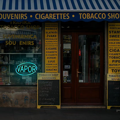 VAPOR-LED Neon Sign for Business,16x10 inch Vape Smoke Shop Sign RGB Bright Led for Window Wall Door VapeSmoke Store