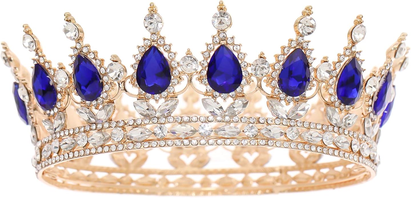 FORSEVEN Queen Crown Rhinestone Wedding Crowns and Tiaras for Women Costume Party Hair Accessories Princess Birthday Crown Crystal Bridal Crown Christmas Decorations Headband