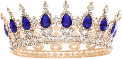 FORSEVEN Queen Crown Rhinestone Wedding Crowns and Tiaras for Women Costume Party Hair Accessories Princess Birthday Crown Crystal Bridal Crown Christmas Decorations Headband