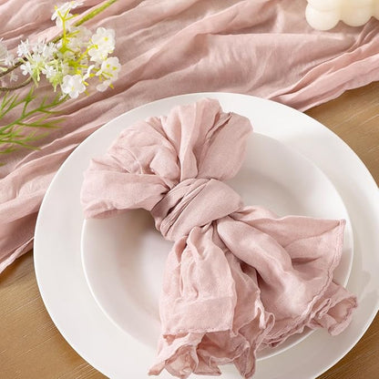Socomi Pink Cheesecloth Napkins Fall Thanksgiving Cheese Cloths Gauze Set of 10 Boho Washable Dinner Table Napkins for Wedding Party Baby Shower Birthday Party Decor