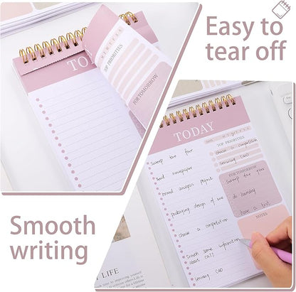 2 Packs To Do List Notepad, Total 208 Pages To Do List Notebook A5 Undated Daily Planner Notepad with Task Checklist Home Office School Supplies