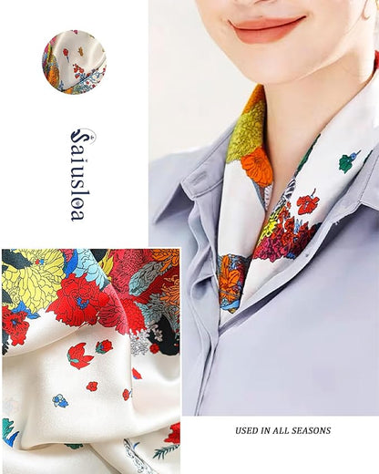 Neck Scarf For Womens Silky Head Scarves Hair Bandanas Square Scarf Fashion Accessories lightweight