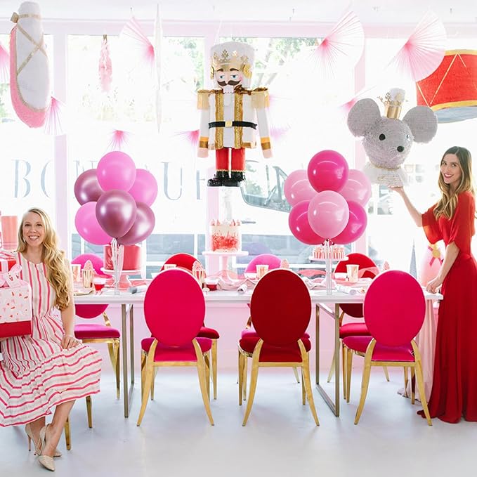 TONIFUL 4 Set Metallic Pink Balloon Stand Centerpiece Table Decorations for Baby Shower Wedding Engagement Bridal Shower Princess Party Decoration Sweet 16th Girl Birthday Party Decorations
