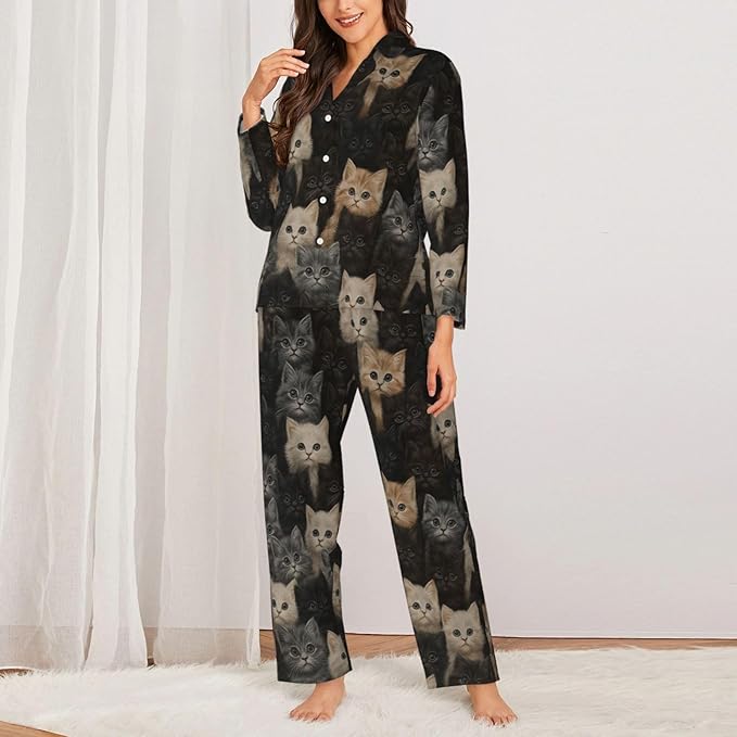 Retro Bee And Floral Women'S Pajama Sets Ultra-Soft Printed Sleepwear