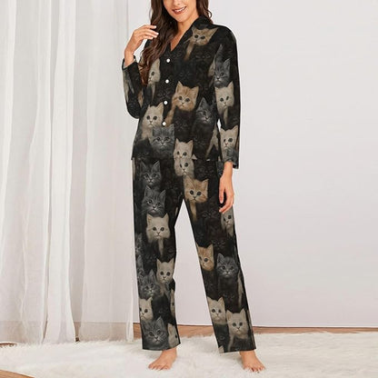 Retro Bee And Floral Women'S Pajama Sets Ultra-Soft Printed Sleepwear
