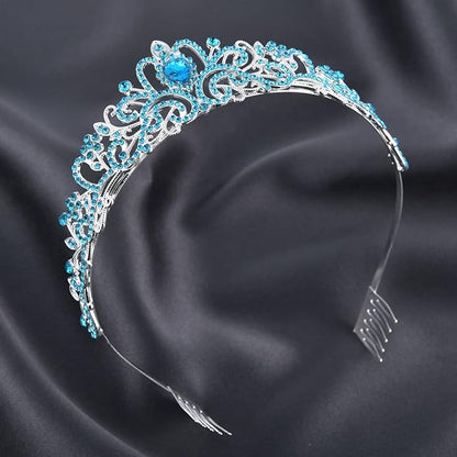 Sparkling Crystal Princess Tiaras for Women Girl Crown Queen Headband Fashion Headpiece for Wedding Birthday Bride Bridal Prom Party Hair Accessories Valentines Mothers Day Gifts