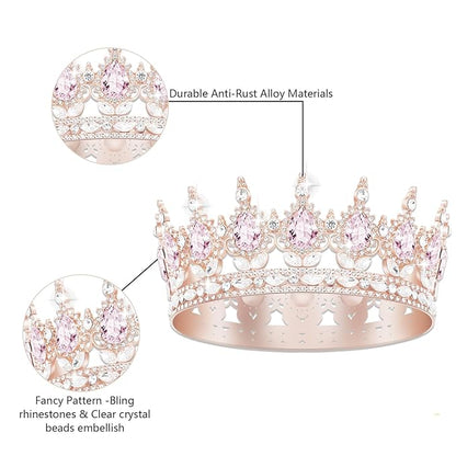 Queen Crown Birthday Crowns for Women, Birthday Girl Sash, Birthday Tiara for Women Set, Princess Rhinestone Birthday Girl Headband Birthday Gifts for Women, Sweet Happy Accessories