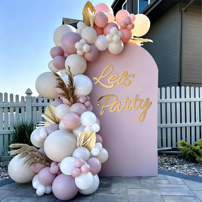 Let's Party Sign for Backdrop Decor Waterproof Lettering for Balloon Arch Garland Birthday Wedding Baby Shower Graduation Bachelorette Party Christmas Celebrate Decorations (Gold)