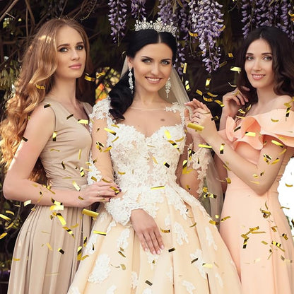 Confetti Poppers [5 Pack] 12 Inch Gold Confetti Cannons | Perfect for Graduation, New Year’s Eve, Weddings, Birthday Parties & All Celebrations | Gold Mylar Confetti for Festive Occasions