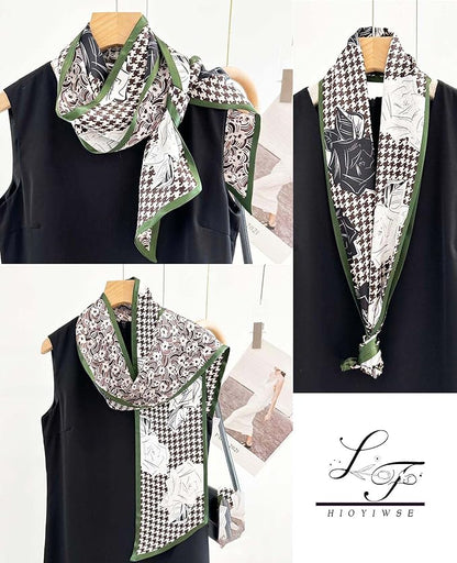 Head Scarf Hair Neck Scarves For Women Purse Bag Scarfs For Handbags Silky Long Thin Satin Headscarf Fashion