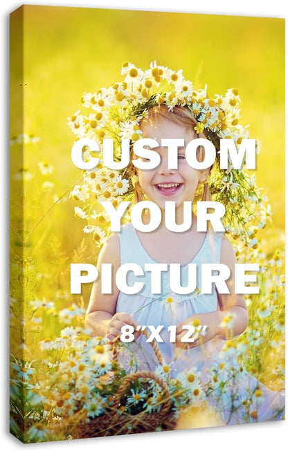 DBLAKI Personalized Photo to Canvas Print - Custom Canvas Prints With Your Photos,Custom Picture Frames Photo Prints Wall Art Ideal for Home Decor Gifts Keepsakes 8"x12"