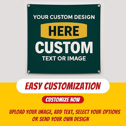 Custom Vinyl Banner with 150+ Sizes – Personalized Outdoor or Indoor Sign – Any Color & Design – Made in USA – Party, Business, Event Use