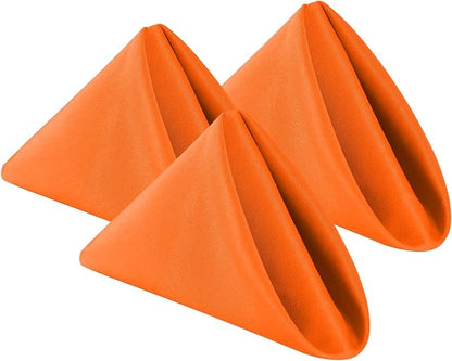 Cupuamon Cloth Napkins 17x17 inch Washable Polyester Dinner Napkins Soft Table Napkins for Wedding Party Dining Banquet(Orange,50PCS)