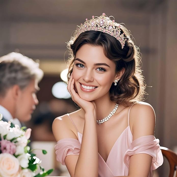 Crystal Tiaras and Crowns for Women - Wedding and Birthday Party Princess Crown Hair Accessories For Wedding, Prom, Pageant Celebration Party A3