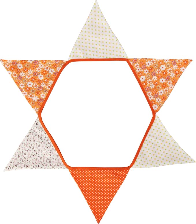 Halloween Pennant Banner, 1 Pack 12 Flags Vintage Halloween Banner Decor Fabric Bunting Flags Orange Garland Fall Decor (Style 2)