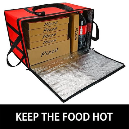 Bodaon 2-Pack Insulated Food Delivery Bag for Hot/Cold Meal, XXX-Large Cooler Bags, Pizza Delivery Bag for Commercial Delivery, Insulated Grocey Thermal Bag, Red