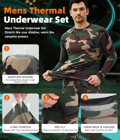 CL convallaria Thermal Underwear Long Johns Set Mens Winter Gift Hunting Gear Sport Base Layer Bottom Top