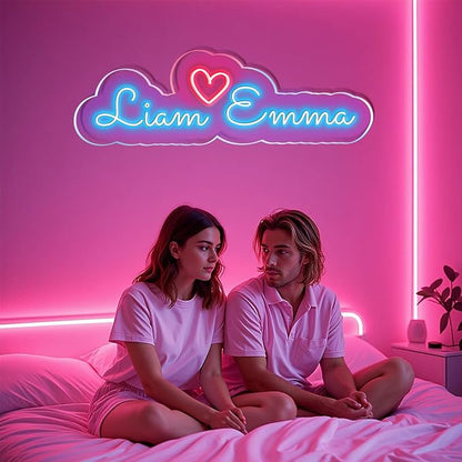 Custom Neon Sign, Name Sign Personalized, Neon Signs for Wall Decor, Wedding, Proposal, Anniversary Party, Bedroom Romance, LED Lights for Love Decorations (Wedding)
