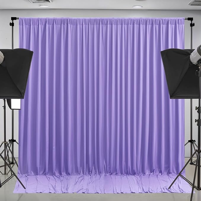 8 x 10ft Lavender Backdrop Curtains Photo Backdrop Drapes Wrinkle-Free Polyester Curtain Backdrop for Girls Birthday Party Photoshoot Backdrop Wedding Baby Shower Graduation Celebrations Decor