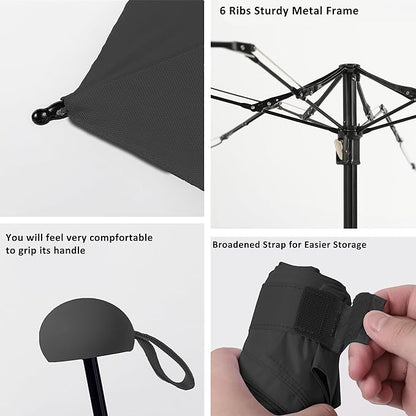 BAODINI Travel Essentials Mini Umbrella for Purse With Case Small Compact UV Sun Protection Lightweight Tiny Pocket Manual Open Close Umbrella for Women Kids and Men Fits Purse Backpack