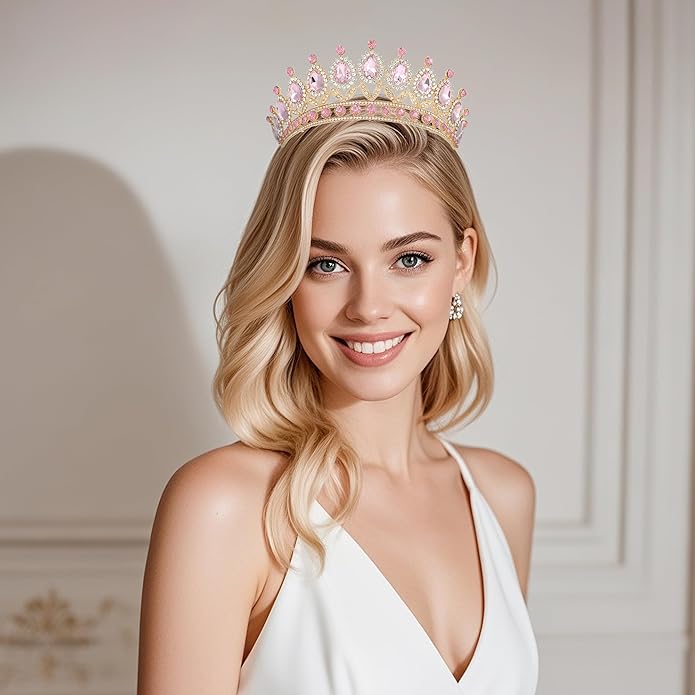Kamirola Tiaras Princess Crown for Women and Girls Crystal Headbands for Bridal, Princess for Wedding and Party(TR21)