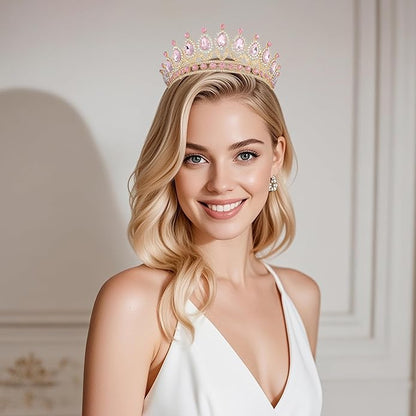 Kamirola Tiaras Princess Crown for Women and Girls Crystal Headbands for Bridal, Princess for Wedding and Party(TR21)