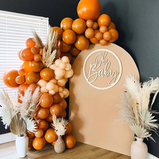 PartyWoo Burnt Orange Balloons 101pcs 12 Inch Terracotta Rust Fall Color Autumn Boho Balloon Arch Kit Garland for Wedding Birthday Baby Shower Thanksgiving Halloween Fall Party Decorations Orange-F53