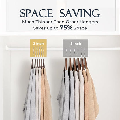 HOUSE DAY Taupe Velvet Hangers 60 Pack, Non Slip Clothes Felt Hanger Heavy Duty for Coat, Premium Slim Space Saving Suit Hangers for Closet Organizer, 360° Rotating Silver Hook