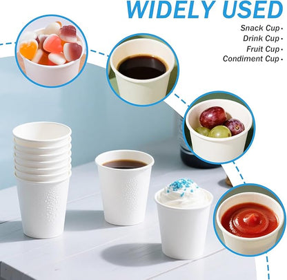 300 Pack 5 oz Paper Cups, Small Bathroom Cups Disposable Paper Cup for Mouthwash,Hot/Cold Beverage Drinking Cup for Party, Picnic, BBQ, Travel and Event
