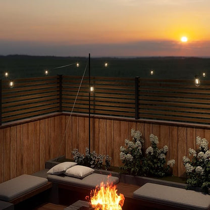 Outdoor String LED Patio Lights - 50FT, IP65 Waterproof Outside Patio Lights with 16 (15+1) S14 LED Bulbs for Bistros Backyard Gazebo Porch Party, 2700K Warm White, 131 Strands Connectable
