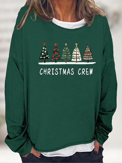 LOAIHA Merry Christmas Sweatshirt Crewneck Snowman Graphic Shirts Christmas Tree Sweater Long Sleeve Xmas Hoodie Pullover