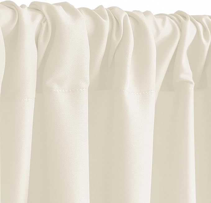 Hiasan Champagne Screen Backdrop Curtains for Parties, Polyester Photography Backdrop Drapes for Family Gatherings, Wedding Decorations, 5ftx10ft, Set of 2 Panels