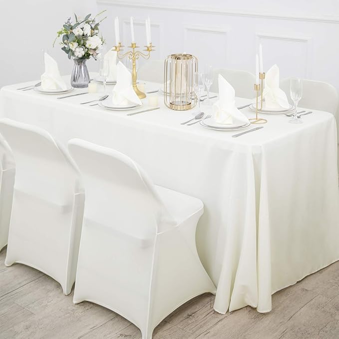 25pcs Polyester Cloth Napkins - 20 x 20 inch Ivory Dinner Washable Napkins with Hemmed Edges for Restaurant/Wedding/Hotel(25,Ivory)