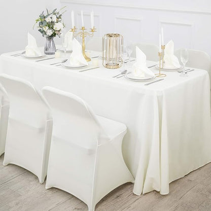 25pcs Polyester Cloth Napkins - 20 x 20 inch Ivory Dinner Washable Napkins with Hemmed Edges for Restaurant/Wedding/Hotel(25,Ivory)