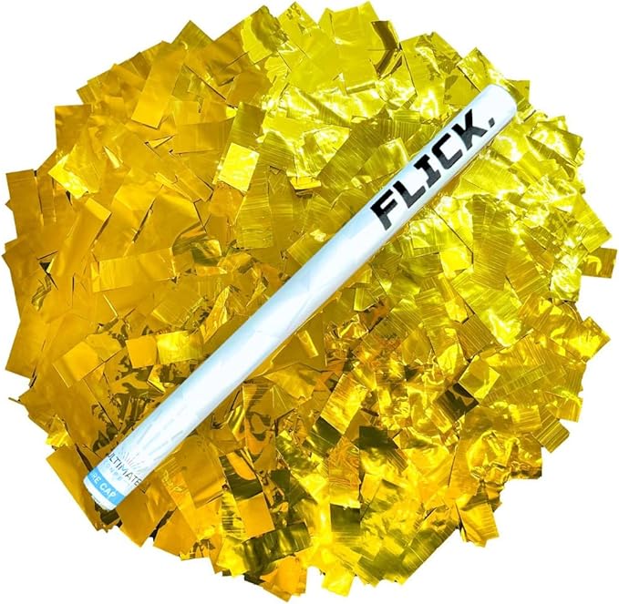 Ultimate Confetti Wand 14 inch Confetti Launcher Wand, Gold, 8 Pack - Great for Parties, Weddings and Events Tissue, Metallic and Biodegradable Options