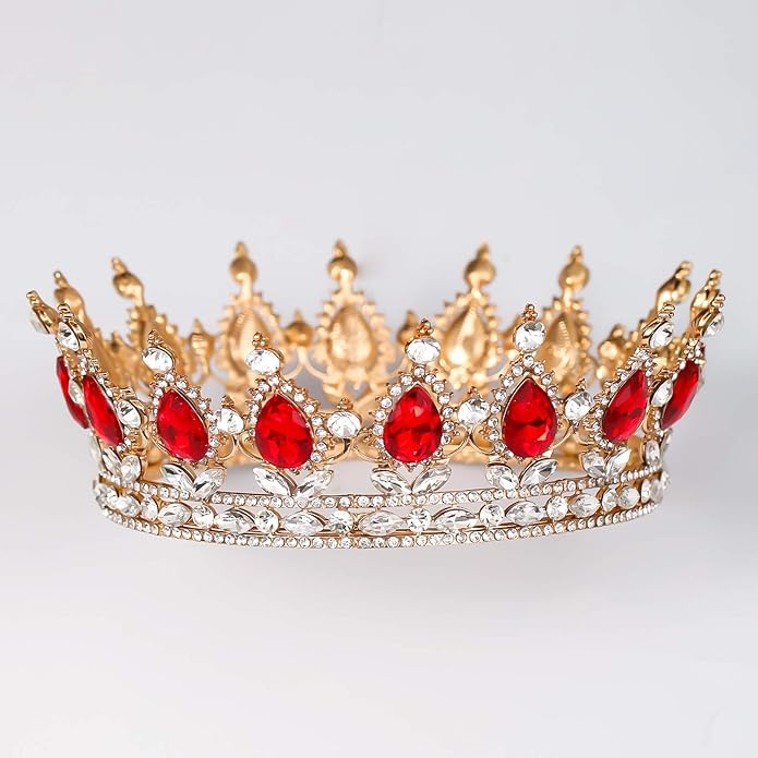 FORSEVEN Queen Crown Rhinestone Wedding Crowns and Tiaras for Women Costume Party Hair Accessories Princess Birthday Crown Crystal Bridal Crown Christmas Decorations Headband